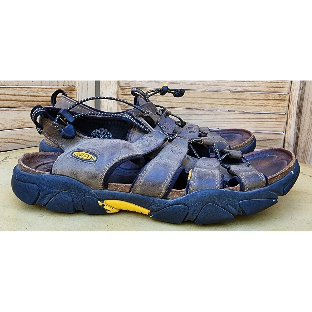 Keen Daytona Sz 13 Brown Leather Fisherman Sandals Gorpcore Hiking Utility
